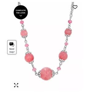1928 Silver Pink Beaded Necklace New